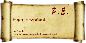 Popa Erzsébet névjegykártya